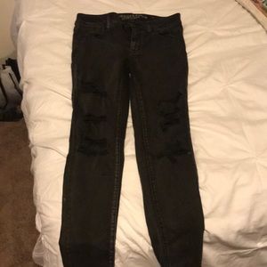 American Eagle black ripped jeggings
